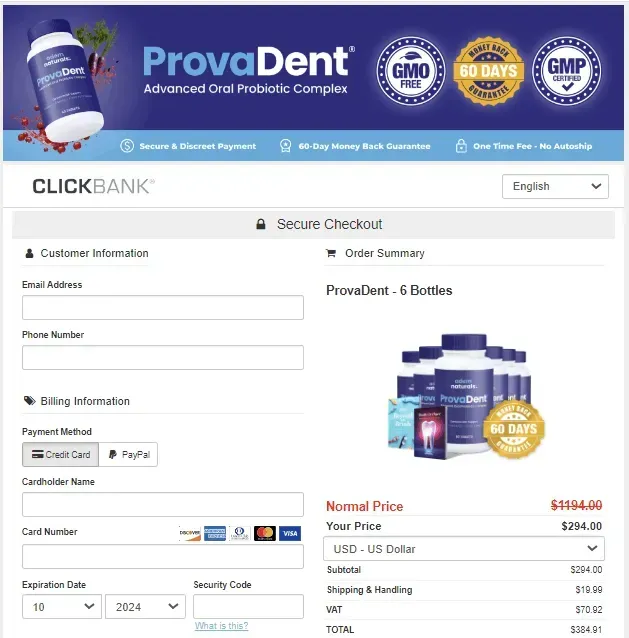 provadent provadent-secure-checkout-page
